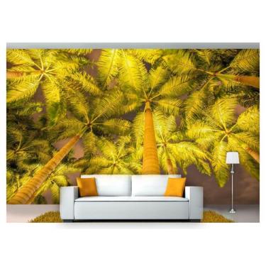 Imagem de Papel De Parede Praia Mar Coqueiros Árvores  Npr195 - Você Decora