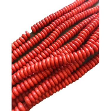 Imagem de Lady Works Fio de pedra natural tingida turquesa de 33 cm, contas lisas rondelle de 8 x 5 mm para fazer joias DIY | Beads_02563