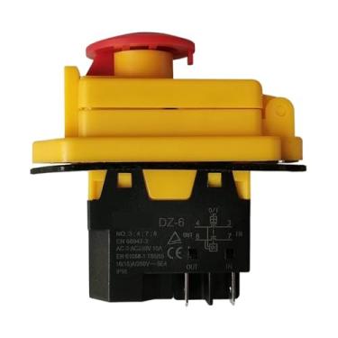 Imagem de DZ-6 AC250V 15A 4 pinos 5 pinos interruptor de botão de parada de emergência à prova d'água 60947-3 EN 61058-1 (4 pinos)