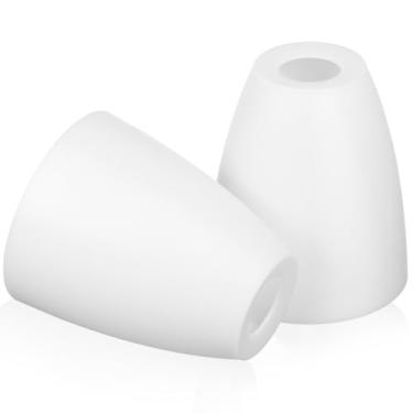 Imagem de VILLCASE 2 peças de abajur de plástico branco, pequenos abajures para abajur de mesa, persianas de barril, capa de luz doméstica, 12 x 9 x 4 cm