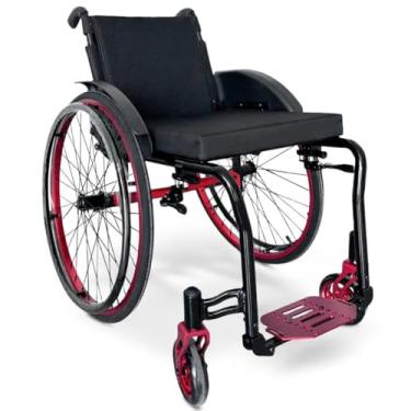 Imagem de Cadeira de Rodas Monobloco Alumínio Leve Reclinável até 120kg Fácil de Transportar