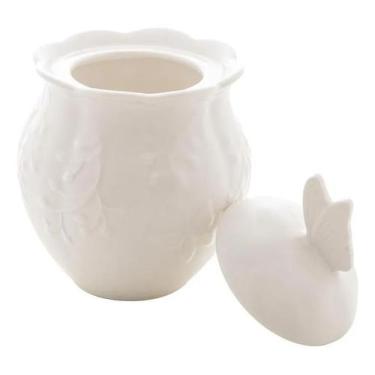 Imagem de Açucareiro De Porcelana Branco New Bone Butterfly Flower Luxo Lyor