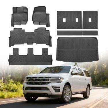 Imagem de Cartist Tapetes de chão e forro de carga adequados para Ford Expedition MAX (8 assentos - banco de 2 fileiras) 2018-2025 para todos os climas, acessórios de expedição, proteção de carpete resistente