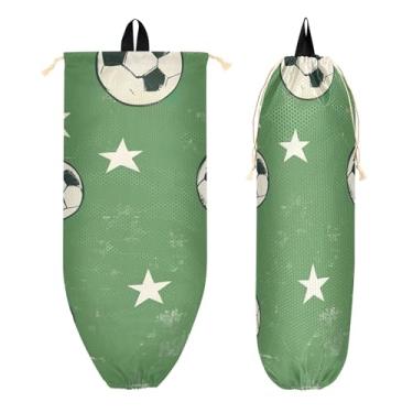 Imagem de xigua Suporte de parede de bolas de futebol e estrelas de plástico com cordão 1 pacote, organizador de sacolas de supermercado reutilizável para bolsas, meias, roupas íntimas e gravatas