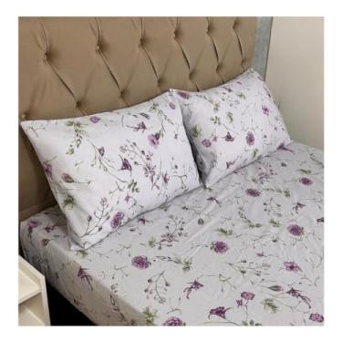 Imagem de Jogo Lençol Queen Size 3 Peças Estampado 150 fios C/Elástico e Fronha c/zíper Cama Box(Modelo - 11)