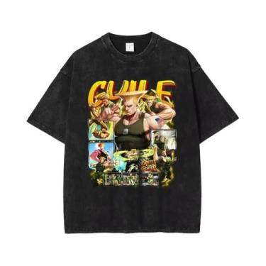 Imagem de Camiseta Oversized De Algodão Vintage Street Fighter Ken Ryu Guile Hip