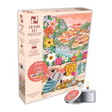 Imagem de Quebra-cabeça KI Puzzles de 500 peças – Blueboard de aromaterapia com vela – Cozy Olivia Gibbs Vacation Spot – 24x18 quebra-cabeça relaxante de higiene para adultos e adolescentes