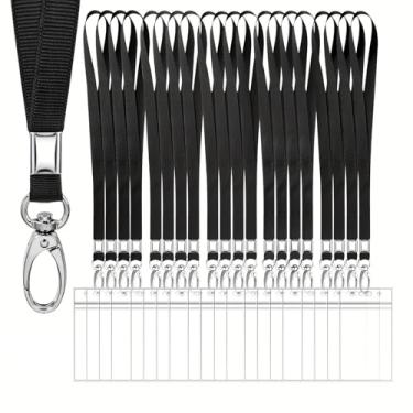 Imagem de 20 cordões de pescoço para professores para chaves, chaveiro, porta-crachá de identificação, com porta-cartões à prova d'água, presente para mulheres, professores, estudantes