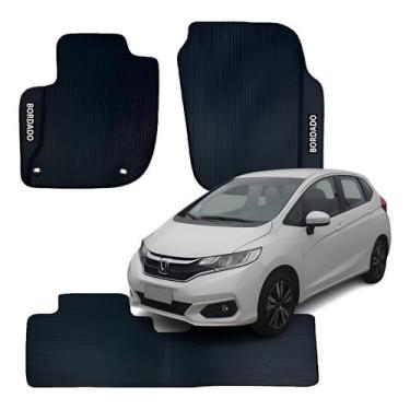 Imagem de Jogo Completo De Tapete Automotivo Com 3 Peças Emnborrachado Antiderrapante Impermeável Personalizado Bordado Com Acabamento Em Viés Próprio Para Veículos Fit 2009 A 2023