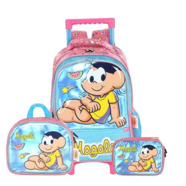 Imagem de Mochila Rodas Lancheira Estojo Box Turma da Mônica Magali - Luxcel