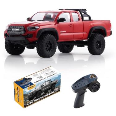 Imagem de FMS 1/24 FCX24M Toyota Tacoma RC Crawler, Officially Licensed RC Truck 2 Speeds Switch with LED Lights, Off-Road RC Model for Adults (Red)