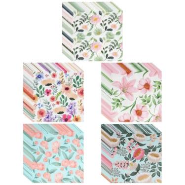 Imagem de 100 guardanapos florais vintage, guardanapos de papel descartáveis Glazeal com 2 camadas, 5 padrões para festas de chá, casamento, chá de bebê, decorações de aniversário