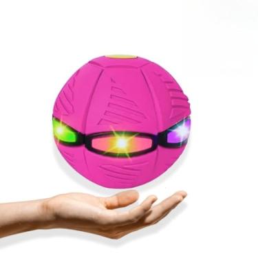 Imagem de Bola LED interativa 2 em 1 - Brinquedo para animais de estimação com luzes LED(Rosa)