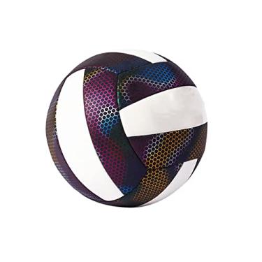 Imagem de Bola de vôlei oficial tamanho 5, que brilha no escuro, bola de vôlei refletiva brilhante, bolas de vôlei macias à prova d'água para uso interno e externo para jogos de praia, academia, treinamento na