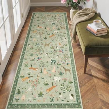 Imagem de BESBLEE Tapete de corredor antiderrapante 60 cm x 15 cm, tapete lavável à máquina, tapete antiderrapante para corredor, para cozinha, lavanderia, quarto, banheiro, verde claro