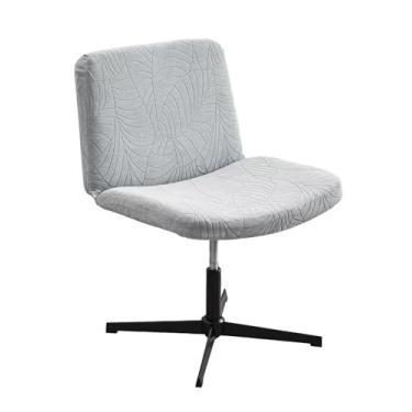 Imagem de NILUOH Capa para cadeira, ajuste macio, cruzada, elástica, sem braços, para escritório, dormitório, capa de assento largo