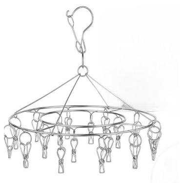 Imagem de Cabide ExtensíVel – Varal Para Secar Roupa Montado No Teto, Adequado Para Roupa Interior, Cuecas, Calcinhas E Roupas De Bebê.(28clips)