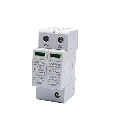 Imagem de HSPTR PV Protetor contra surtos 2P 500VDC 3P 1000VDC Dispositivo de pára-raios SPD Interruptor doméstico Sistema de energia solar Caixa Combinadora Marcação a laser (Cor: 2P, Tamanho: 10-20KA)
