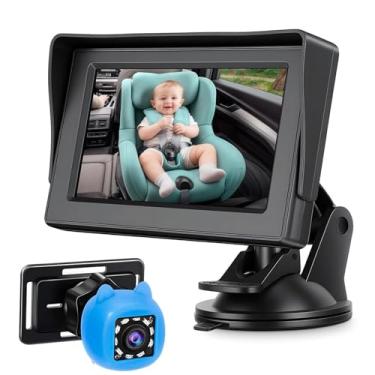 Imagem de Luocute Câmera para Carro de bebê, Monitor de Assento Traseiro de 4,3 Polegadas Com Resolução HD 1080P, ângulo de Visão Amplo de 150°, Rotação de 360°, Visão Noturna, para Bebês,