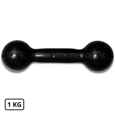 Imagem de Halter Redondo Bola Emborrachado 1 Kg Preto-Unissex