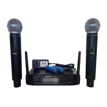 Imagem de Microfone Shure profissional GLXD4 UHF sem fio duplo cardióide cápsula