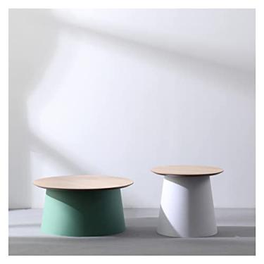 Imagem de UWEREBFM Conjunto de mesa de centro, mesa de centro minimalista moderna, mesa de chá nórdica para apartamentos pequenos e redondos, sala de estar, mesa lateral pequena