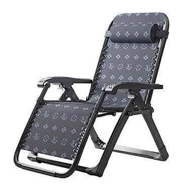 Imagem de ONDHGFBGB Cadeira reclinável dobrável, espreguiçadeira de jardim e pátio com encosto de cabeça acolchoado, encosto ajustável, cadeira reclinável para uso ao ar livre para cochilo