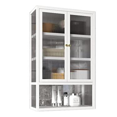 Imagem de Armário embutido ou de superfície, armários de armazenamento de banheiro de 4 camadas, armário de parede de cozinha, armário de cosméticos sem perfuração (cor: branco, tamanho: 80 * 16 * 80 cm)