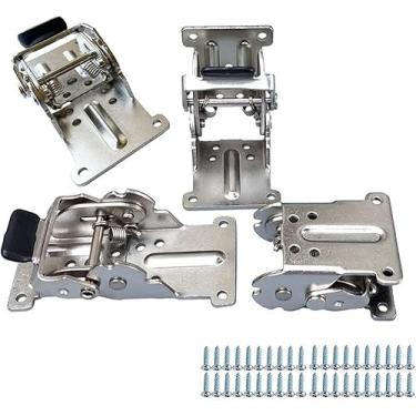 Imagem de 4 peças de suporte dobrável - dobradiça autotravante - acessórios de perna e suporte de canto - para pernas dobráveis - bancada de trabalho dobrável - extensão de mesa dobrável na cozinha (0-90-180