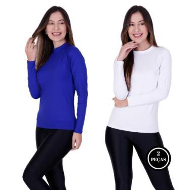 Imagem de Kit 2 Blusa Fitness Térmica Segunda Pele Camisa Proteção Solar UV 50+-