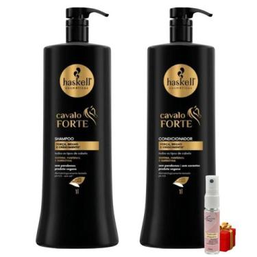 Imagem de Kit Haskell Cavalo Forte Shampoo 1 Litro + 1 Condicionador 1 Litro + P