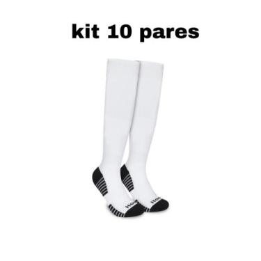 Imagem de kit 10 Pares De Meiões de Futebol Hoahi Cano Longo Sport Original Pret