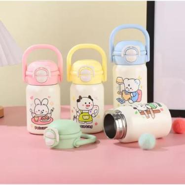 Imagem de Garrafinha Termica Infantil 400ml Com Canudo Meninas e Meninos Escolar
