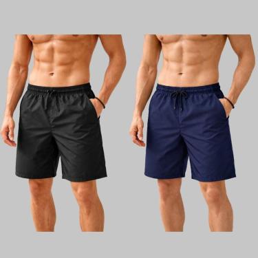 Imagem de Kit 2 Bermuda Masculina Tactel Casual Leve Cós Elástico-Masculino