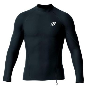 Imagem de Camiseta Rashguard Lycra Surf Mormaii Proteção UV, Preto, GG