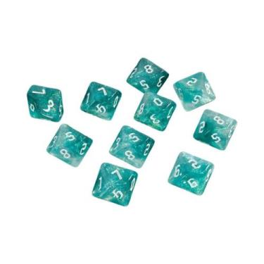 Imagem de Dado D10 Com Efeito Brilhante, Cores Mistas, Fonte Retrô Para Acessóri