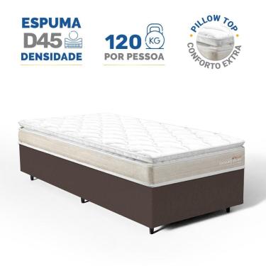 Imagem de Cama Box com Colchão de Espuma D45 Pillow Top Ortopédico Domo Solteiro 88cm