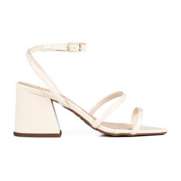 Imagem de Sandália Orquídea Verniz - Jjojo Shoes And Bags, Off white, 33, Femini