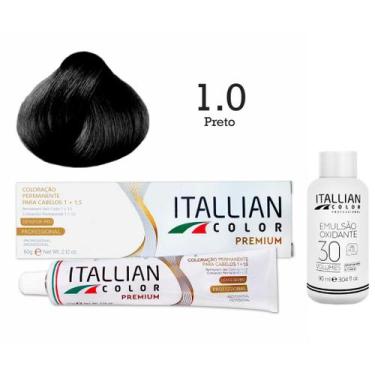 Imagem de Kit Coloração Itallian Color 1.0 Preto + Oxi 30