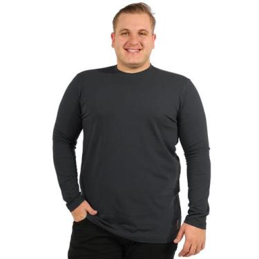 Imagem de Blusa Plus Size Masculina Anistia Elastano Básica Grafite, Grafite, G5
