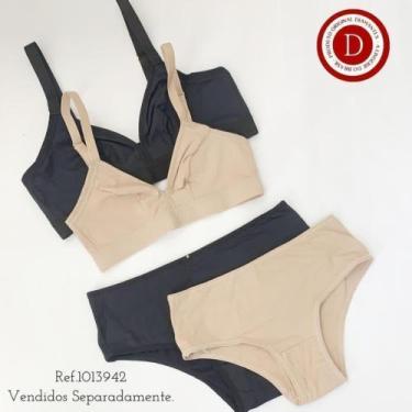 Imagem de Conjunto Sutiã Sem Bojo + Calcinha alta Confort - Diamantes - Diamante