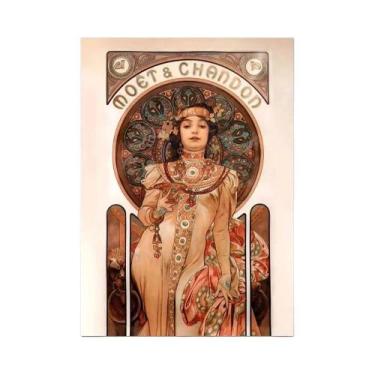 Imagem de Pôster De Arte Abstrata Retro Art Nouveau Em Lona Para Decoração De Sa