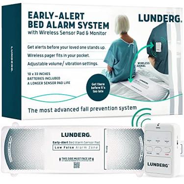 Imagem de Lunderg Sistema de alarme de cama de alerta precoce - Sensor de cama sem fio e pager - Kit de monitoramento de idosos com tecnologia inteligente pré-alerta - Alarmes de cama e prevenção de quedas para idosos e pacientes de demência