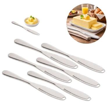 Imagem de 6 Espátulas Manteiga Premium 20,5cm Inox Resistente Elegante - Lyor
