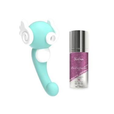 Imagem de Kit Estimulador por Sucção Double Fun com Excitante Feminino Tentare em Silicone com 10 Intensidades e 10 Modos