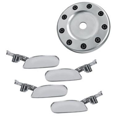 Imagem de Kit Tuning Aplique Tampa de Combustível e Maçanetas Internas Prata Acetinado Peugeot 206 e 206 SW 4 Portas Acabamento