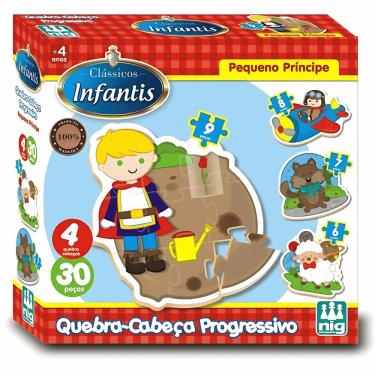 Imagem de Puzzle Pequeno Princípe Progressivo com quebra-cabeças para Raciocínio Lógico e Coordenação Motora Nig Brinquedos
