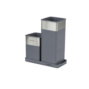 Imagem de Organizador Multiúso Assimétrico para Talheres e Utensílios em Aço Inox e Poliestireno...