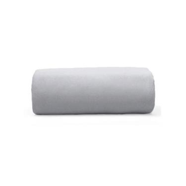 Imagem de Lençol Basic King 100% Algodão Malha Penteada com Elástico Liso Prata Avulso para Cama