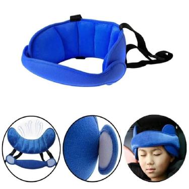 Imagem de Alça de Apoio de Cabeça para Assento de Carro Infantil Ajustável Azul para Bebês